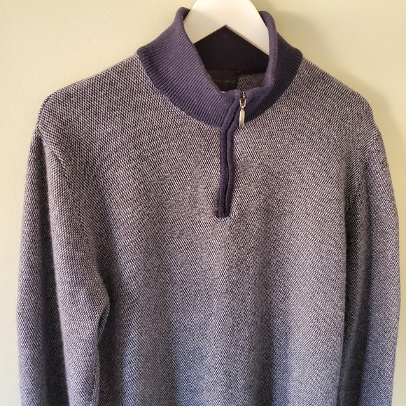 Progetto Uomo XL Old Money Ivy League Preppy Wool Cashmere Quarter-Zip Sweater - Picture 4 of 9